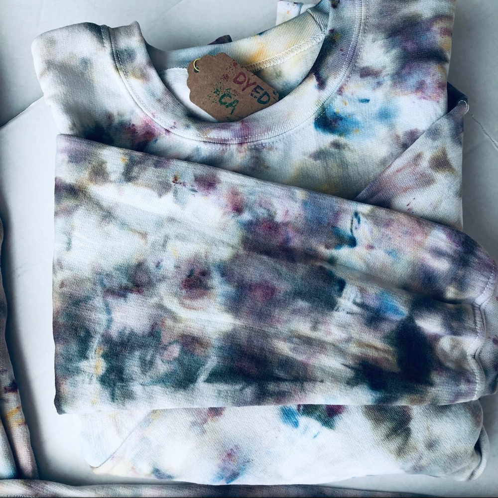 Tie Dye Custom Made Pullover Fleece Crewneck NEW - Picture 7 of 8